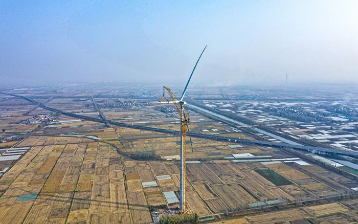 麦田工况实录 | J9集团XGL3300-220S动臂塔机170米高空显技巧